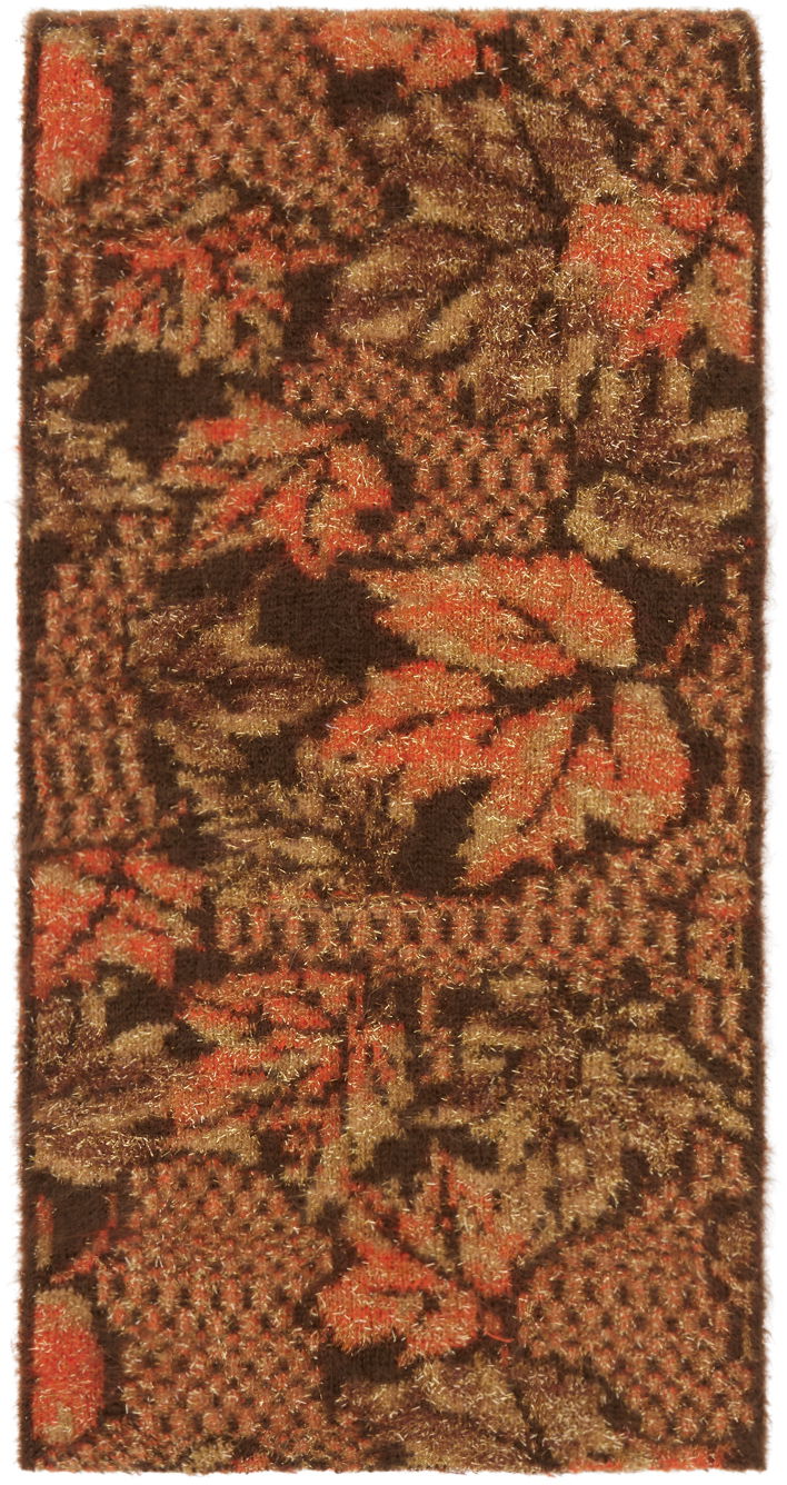 Halsduk ERL Lurex Raw Edge Scarf with Abstract Pattern Brun | ERL05K013