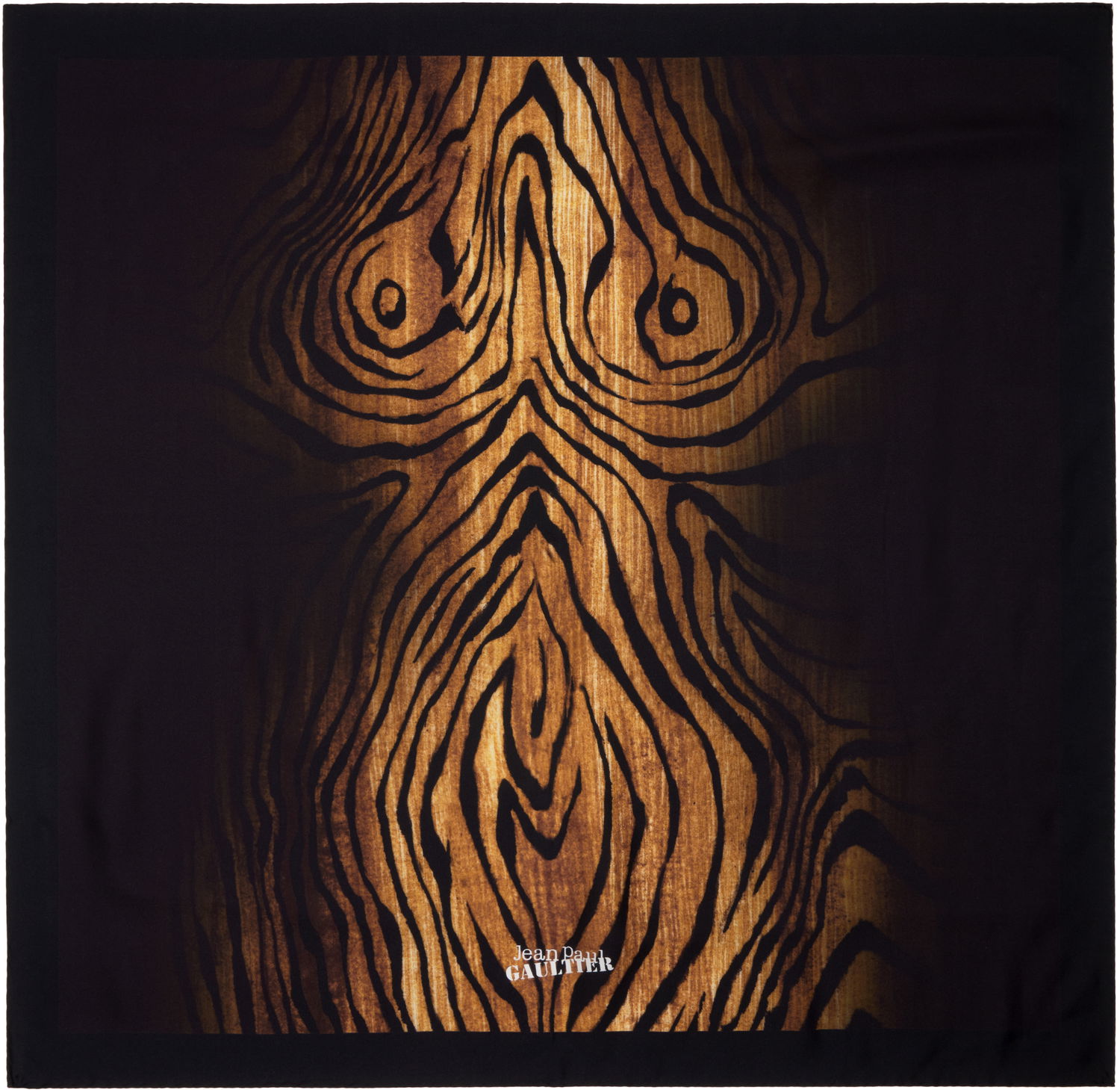 Halsduk Jean Paul Gaultier Jean Paul Gaultier 'The Wood' Silk Scarf Svart | 25/03-U-AC025-W033-0060, 1