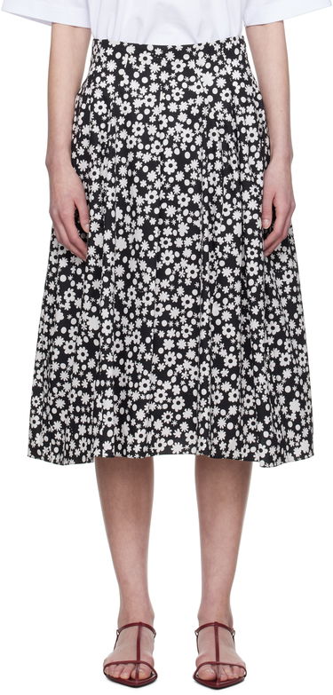 Kjol Marni Marni Pop Fields Pleated Midi Skirt Svart | GOMA0703S0 UTC463, 0