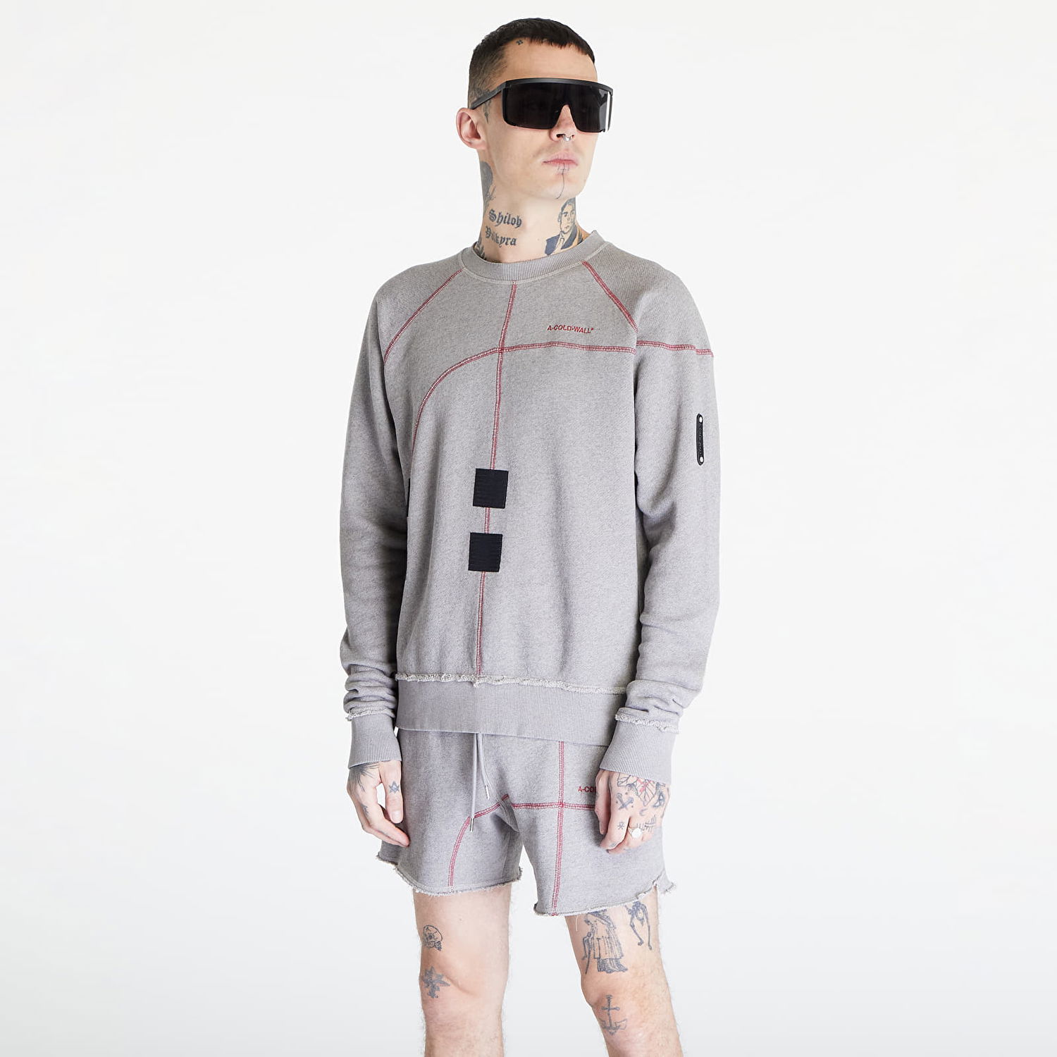 Sweater A-COLD-WALL* Intersect Crewneck Grå | ACWMW180 Cement, 0