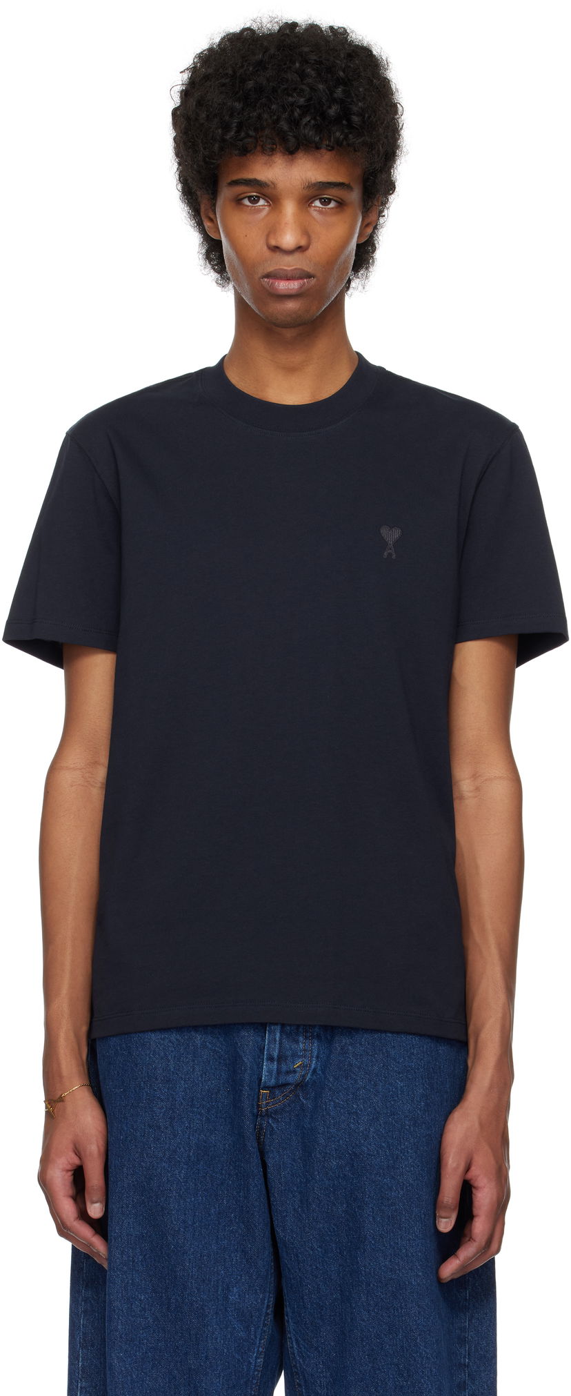 T-shirt AMI AMI Paris Ami de Coeur Cotton T-Shirt Mörkblå | BFUTS003.724
