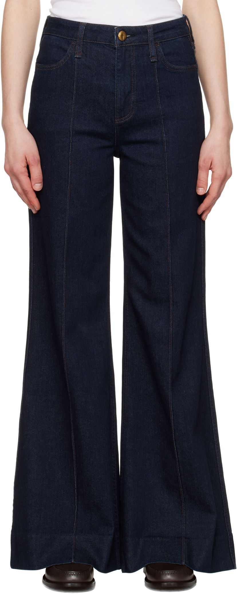 Jeans rag & bone rag & bone Skylar High-Rise Wide Leg Jeans Blå | WDD25S3008VSRI