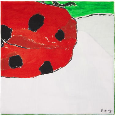 Halsduk Burberry Ladybird Cashmere Silk Scarf Grön | 8083722, 0