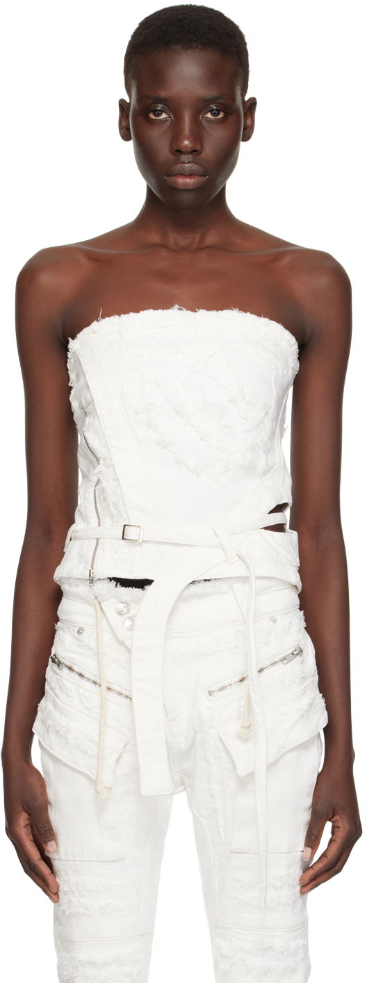 Linne Ottolinger Ottolinger Belt Denim Tank Top Vit | 1704801