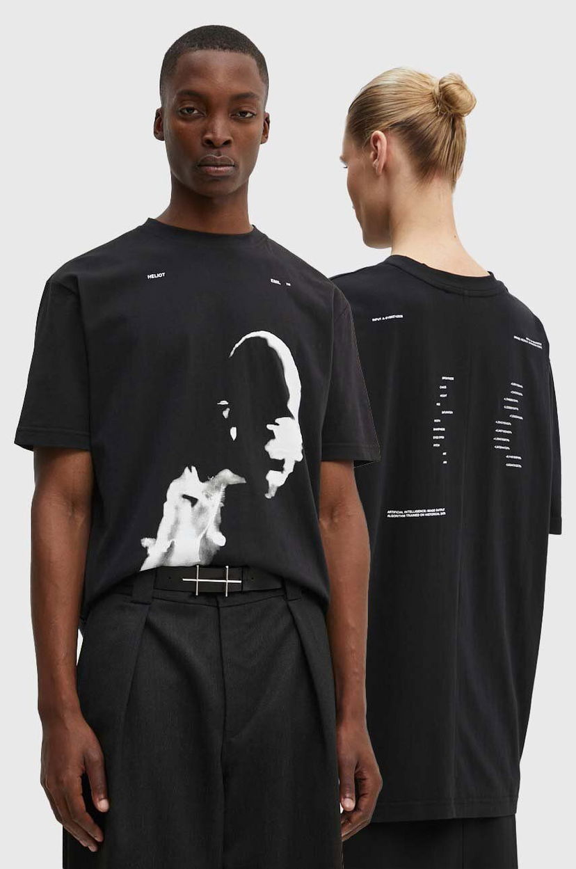 T-shirt HELIOT EMIL Abstract Portrait Print T-Shirt Svart | HE.M.09.041.C07