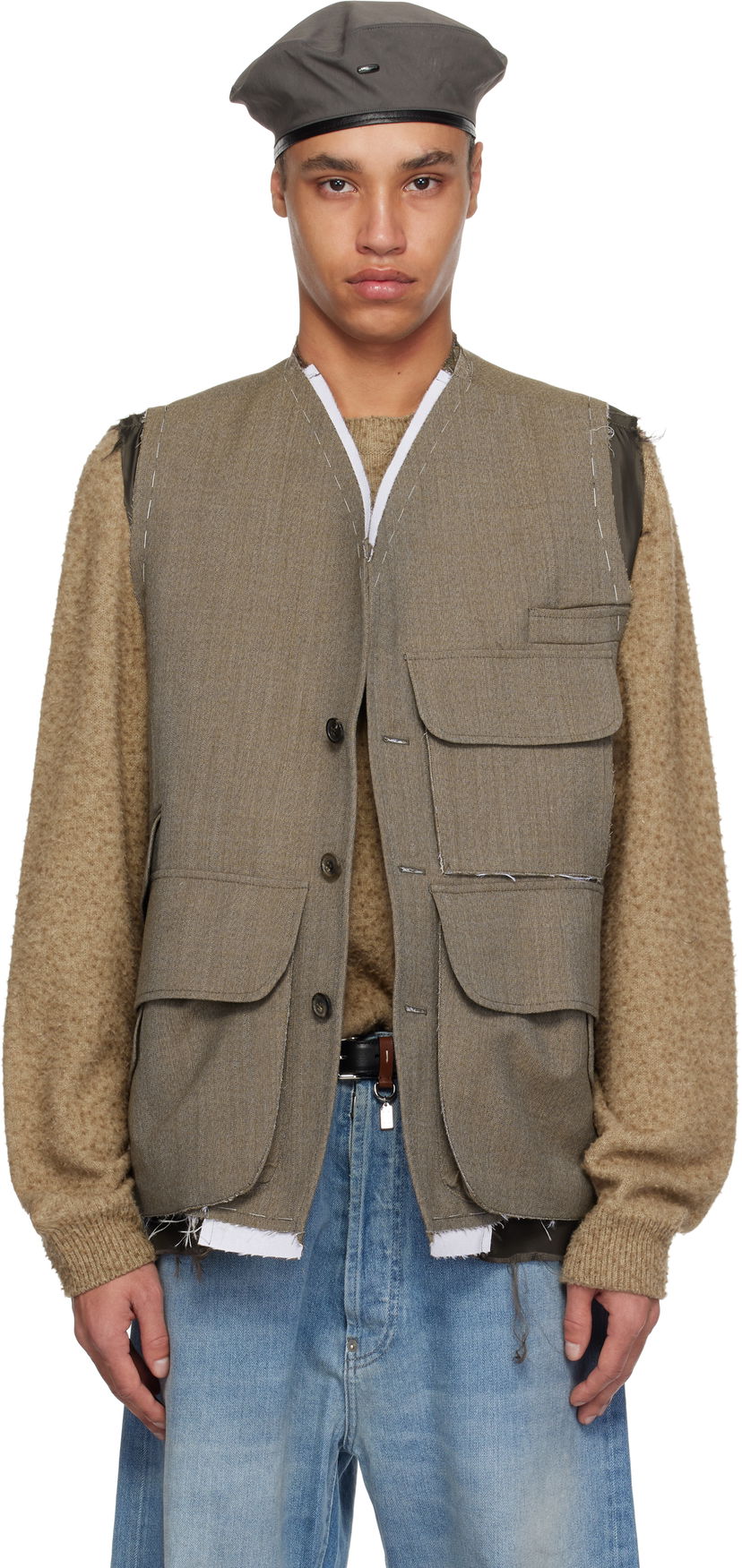 Väst Maison Margiela Maison Margiela Sleeveless Wool Vest Grå | S50FB0109 M35414