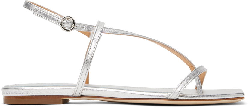 Skovård Aeyde Aeyde Ella Leather Toe-Post Sandals Metallisk | A11-FS-BERS8MFL-0121-920-007