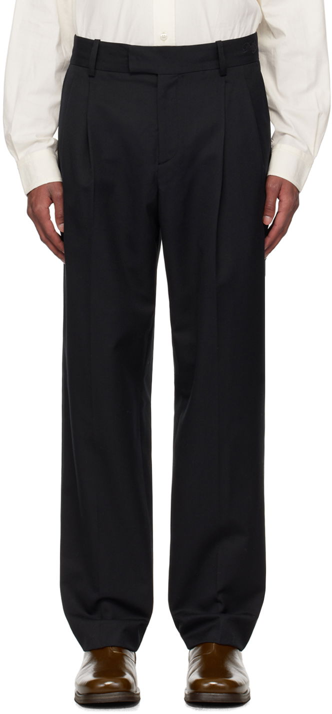 Byxor Drôle de Monsieur Drole de Monsieur Le Pantalon Golfeur Pleated Trousers Svart | PERM-BP165-PL127-BL