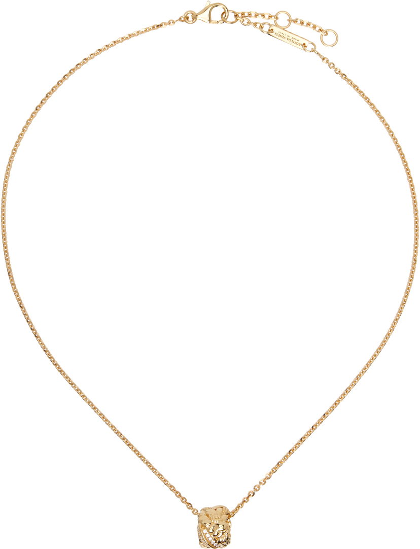 Halsband Bottega Veneta Bottega Veneta Intreccio Gold-Tone Pendant Necklace Gul | 838173 VBOB6