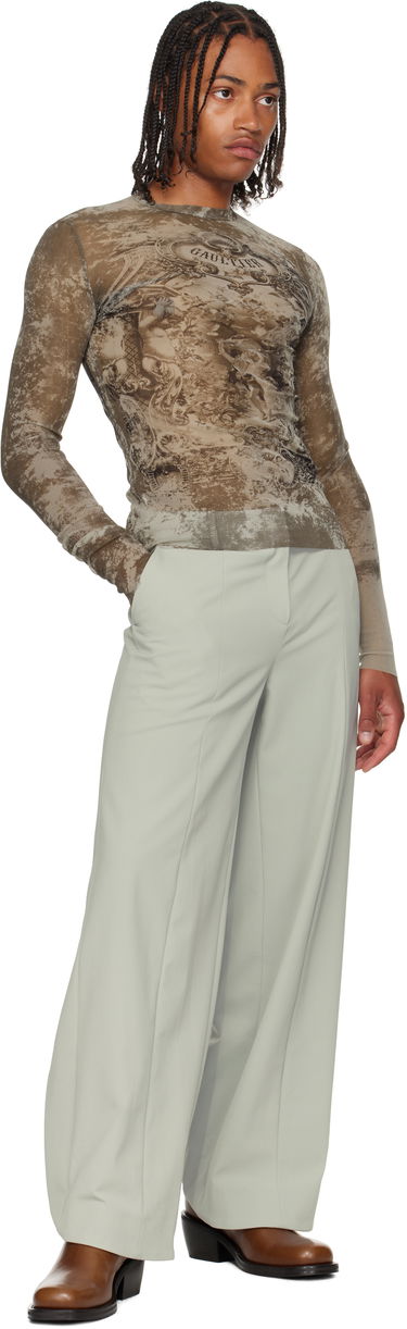 T-shirt Jean Paul Gaultier Jean Paul Gaultier 'The Médaillon' Mesh Long Sleeve Top Brun | 25/03-W-TO305-M006P-6965, 3