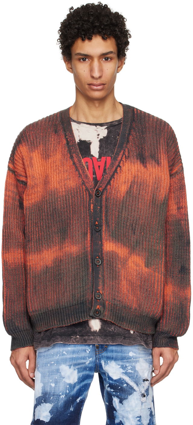 Sweater DSQUARED2 Tie-Dye Y-Neck Cardigan Röd | S74HA1313_S18184, 0
