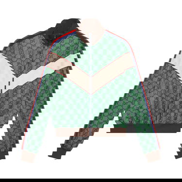 Jacka Gucci Jersey Zip Jacket With Web Grön | 653367 XJDF0 3305, 1