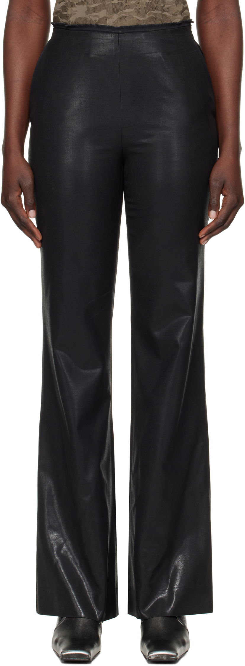 Byxor Diesel Black P-Lumys Flare Pants Svart | A16558 0NKBV