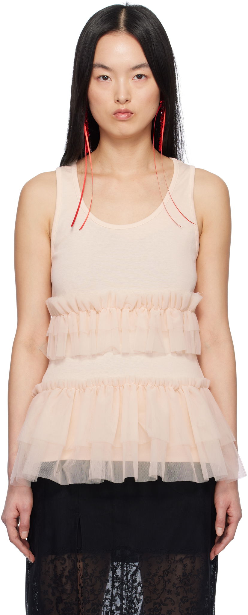 Linne Simone Rocha Simone Rocha Tutu Hem Tank Top Rosa | 5352 0553