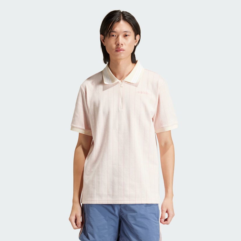 Polotröja adidas Performance Striped Polo Shirt Beige | IU0209