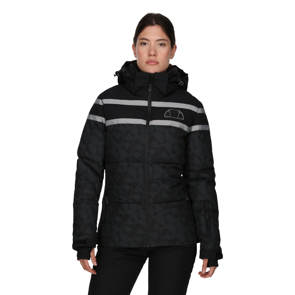 Pufferjacka Ellesse GIGI Padded Hooded Ski Jacket with Reflective Stripes Svart | ELA233F511-01, 0