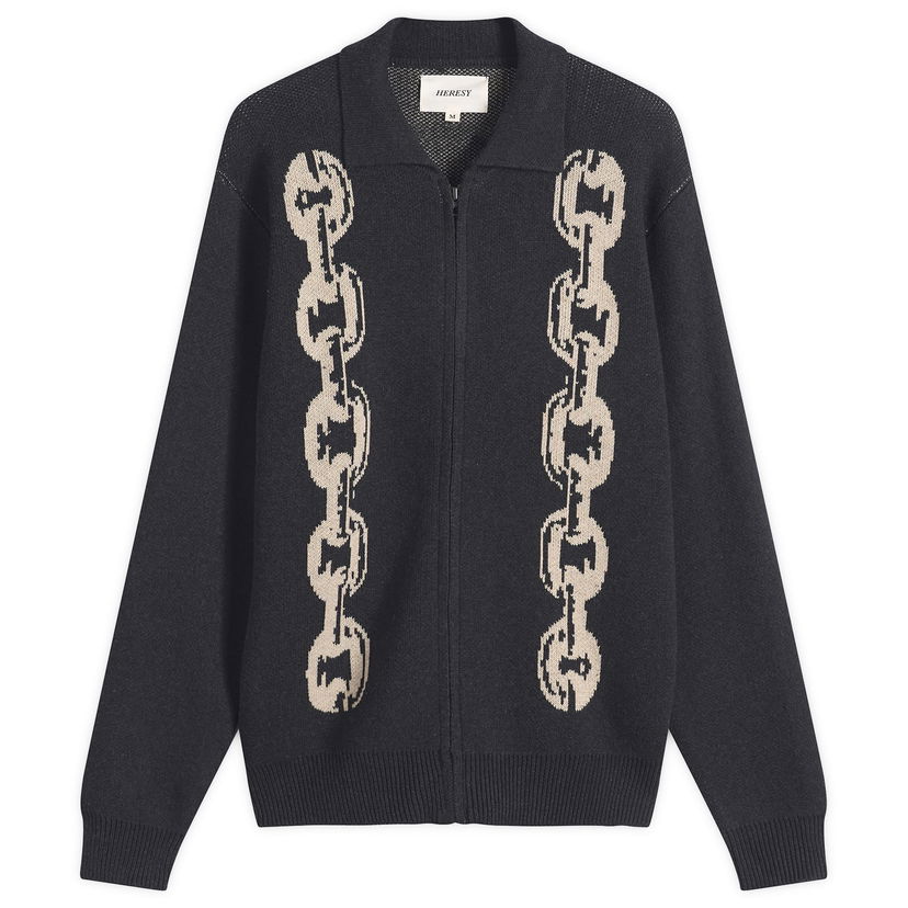 Sweater Heresy Chain Zip Knit Shirt Svart | HAW25-KW06