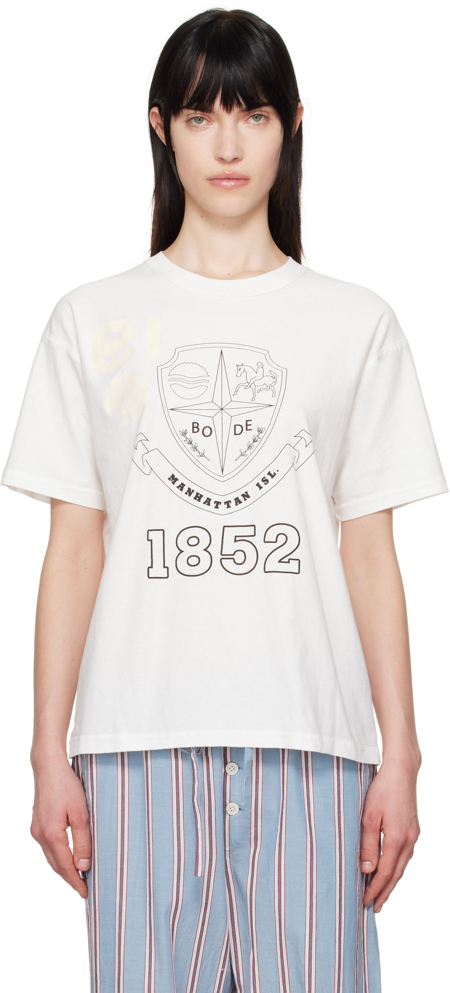 T-shirt Bode Bode Crest Reversible T-Shirt Vit | MRS25CS059, 0