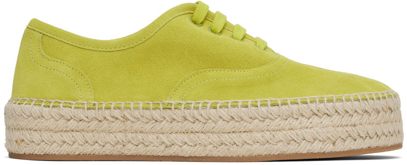 Örhängen JW Anderson JW Anderson Suede Lace-Front Platform Espadrilles Grön | SE0032-LA0240