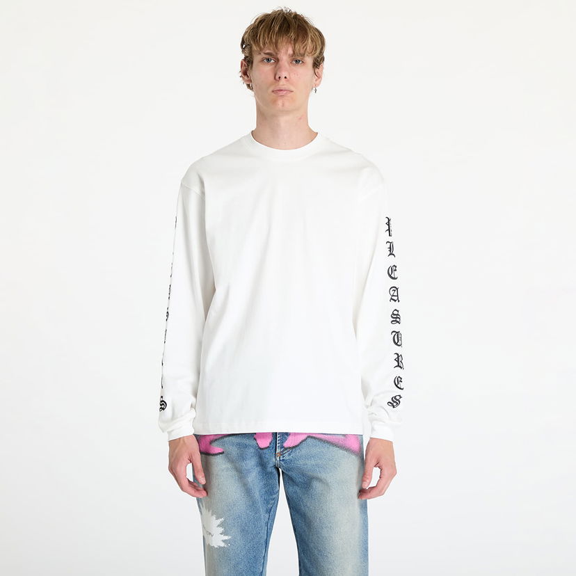 T-shirt Pleasures Oe Heavyweight Long Sleeve Tee White Vit | P24F045 WHITE