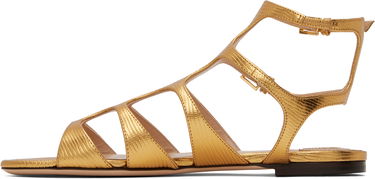 Skovård Tom Ford TOM FORD Laminated Lizard Print Sandals Metallisk | W3630-LCL232G, 2