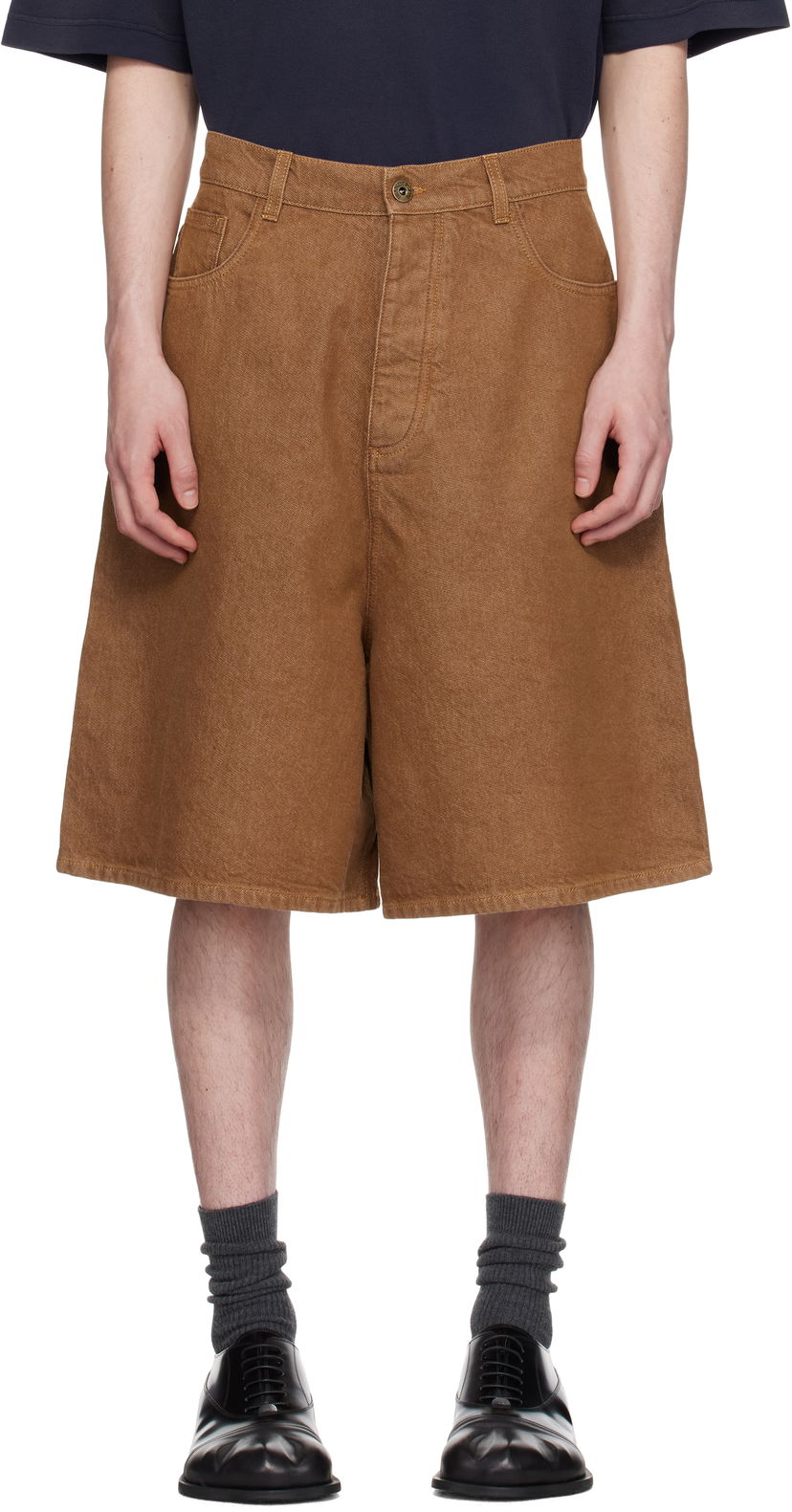 Shorts JW Anderson JW Anderson Aged Denim Shorts Brun | DT0114-PG1756