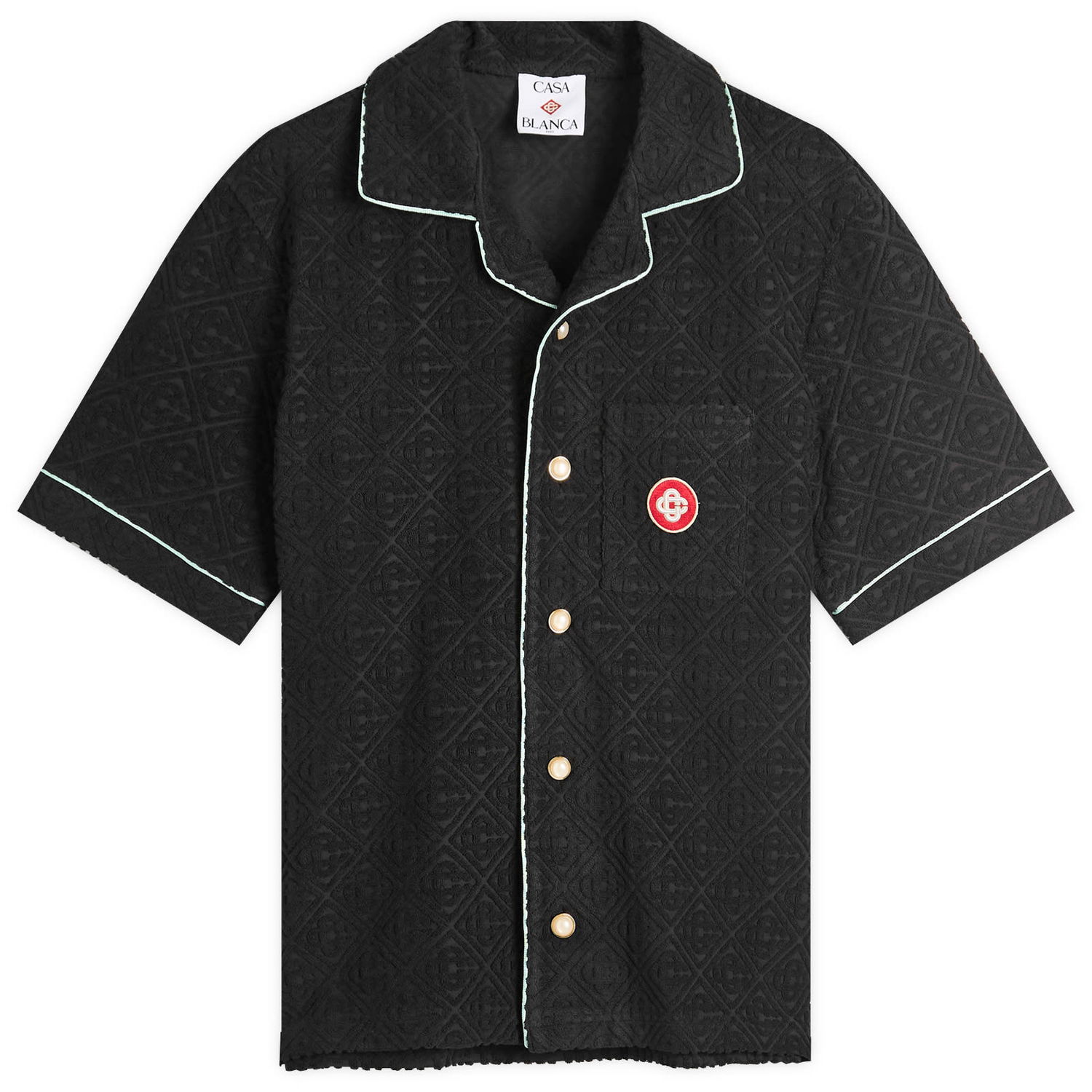 Skjorta Casablanca Casablanca Towelling Monogram Shirt, Size Large Svart | MPF25-SH-085-02, 0