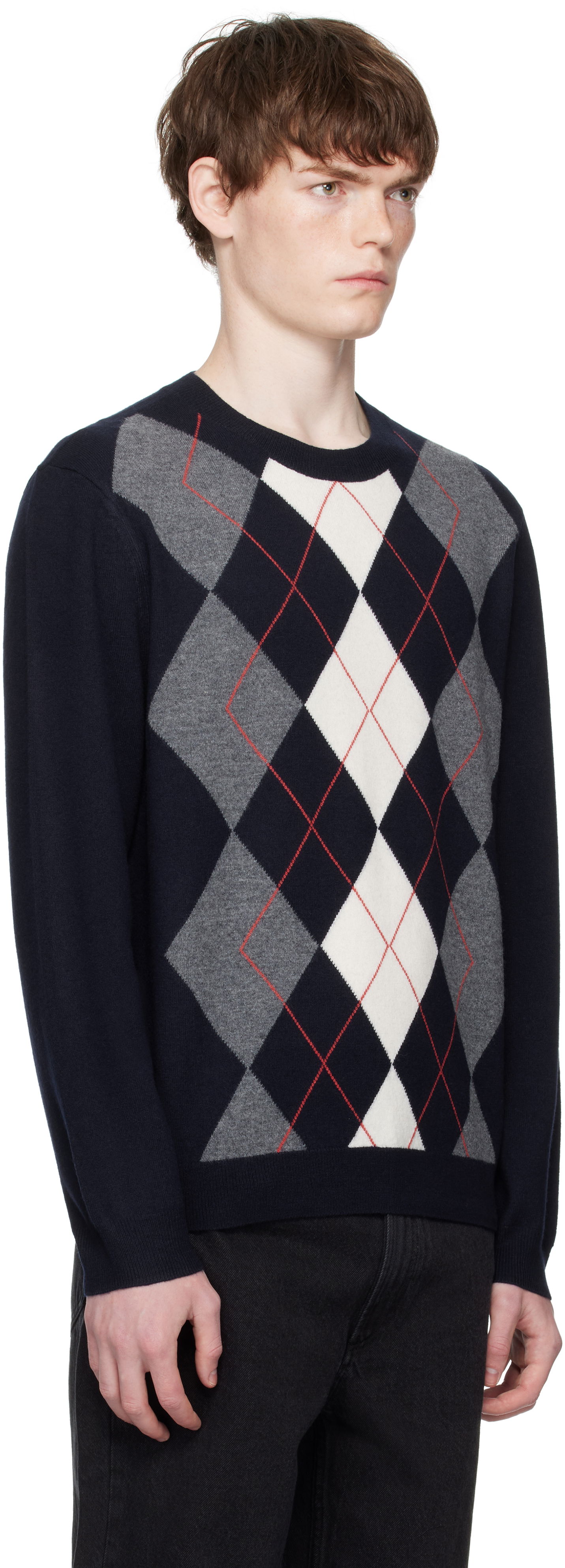 Sweater A.P.C. A.P.C. Evan Argyle Sweater Mörkblå | WVBDR-H23419, 1