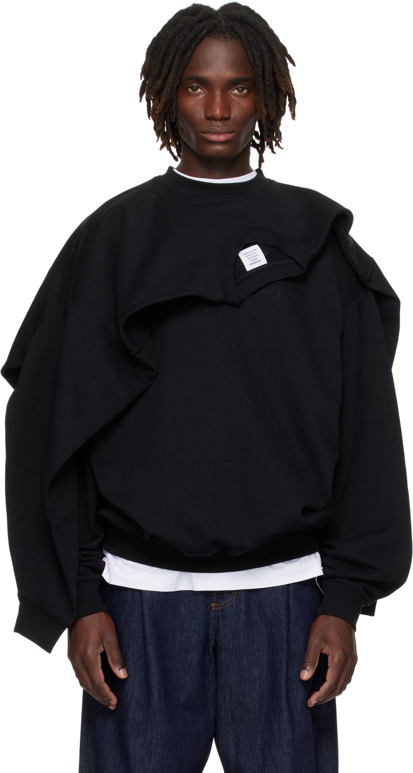 Sweatshirt VETEMENTS VETEMENTS Double Layered Sweatshirt Svart | UH76CW400B