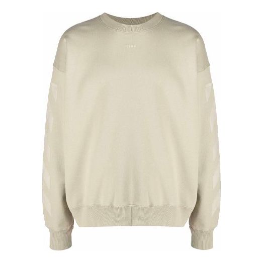 Sweater Off-White Off-White FW21 Logo Pattern Loose Fit Pullover Beige | OMBA054F21FLE0071717, 0