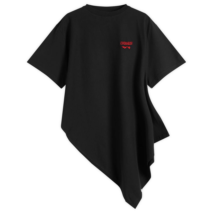 T-shirt Charles Jeffrey Loverboy Charles Jeffrey Loverboy Topsy Turvy Asymmetric T-Shirt, Size Large Svart | 054101301