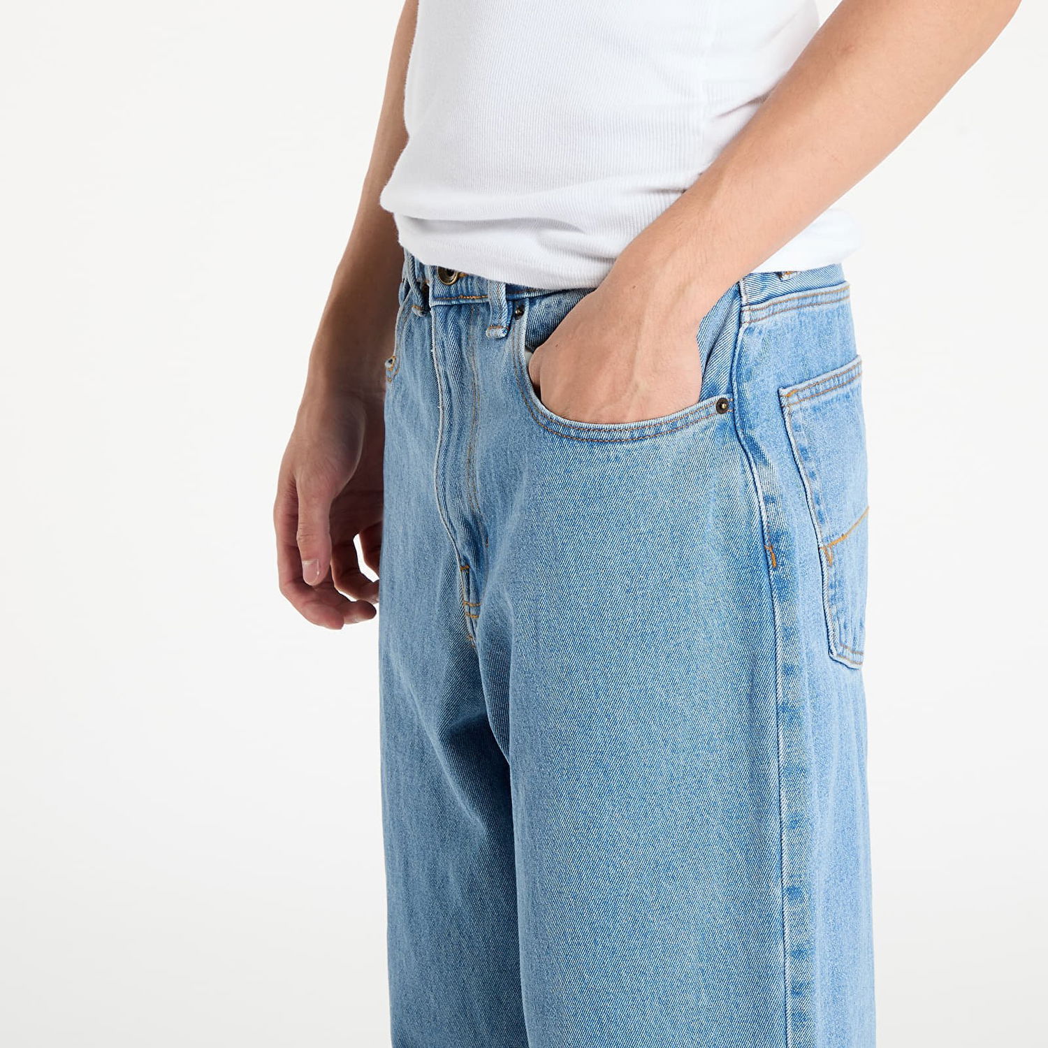 Jeans Vans Check-5 Baggy Denim Trousers, Size: 38 Blå | VN000PQHCDX, 1