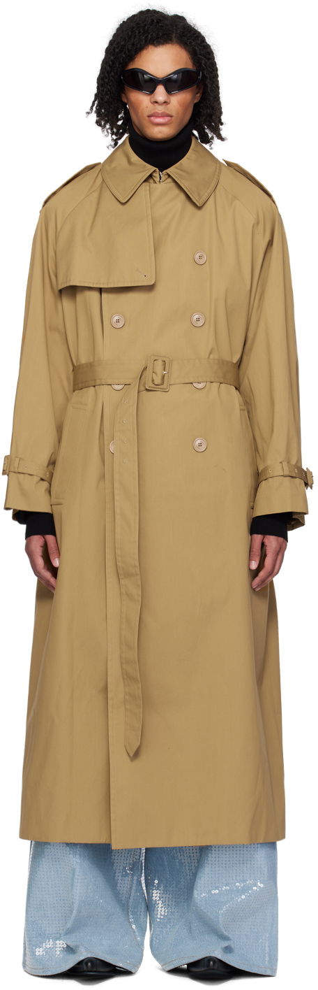 Rockar VETEMENTS Oversized Trench Coat Beige | UE64CO800C