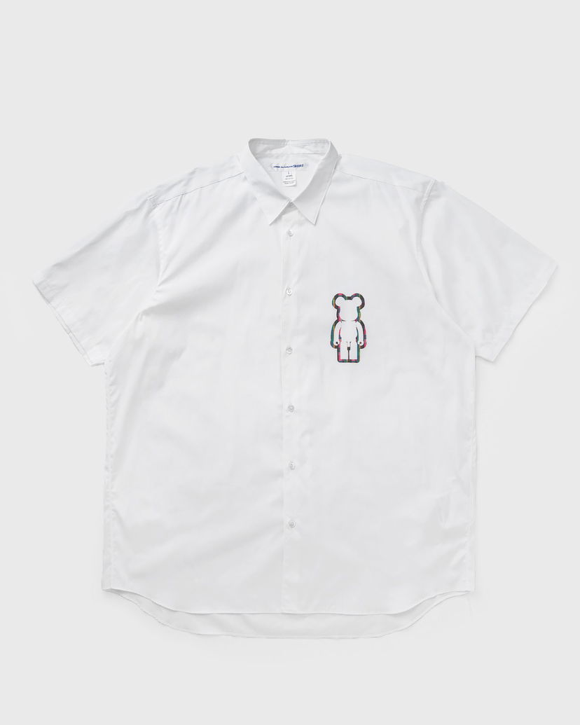 Skjorta Comme des Garçons Short Sleeve Woven Shirt with Bear Graphic Vit | FO-B038-S25-1