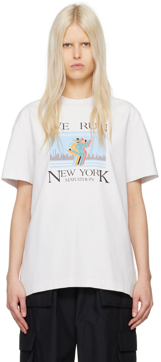 T-shirt Alexander Wang 'Marathon' T-Shirt Vit | UCC1241691