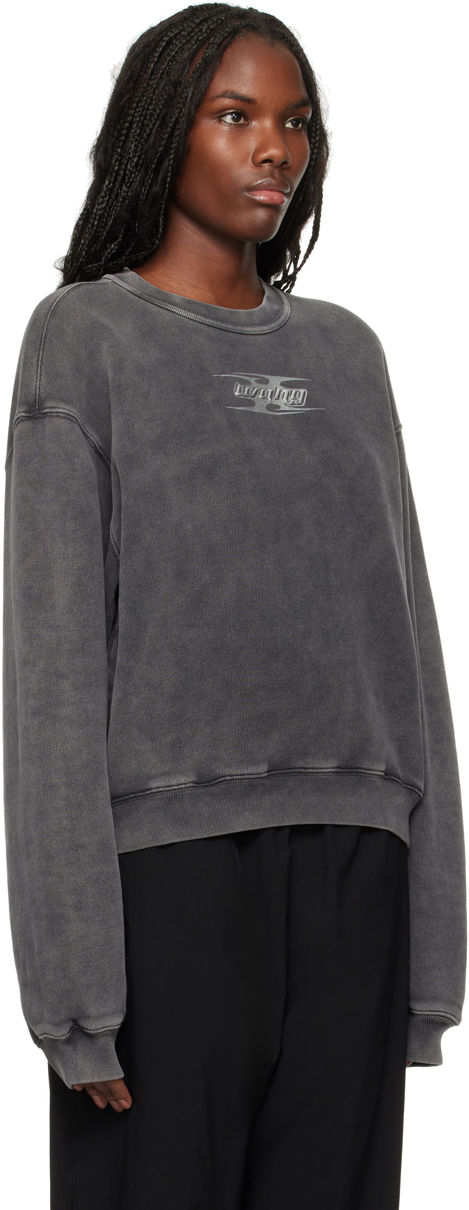 Sweatshirt Alexander Wang Embossed Logo Sweatshirt Grå | 4CC4241513, 1