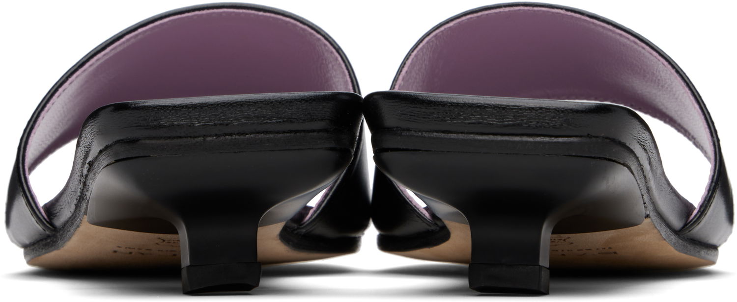 Skovård BY FAR BY FAR Ceni Creased Leather Heeled Sandals Svart | MWFHO014LL002BK001PL, 1