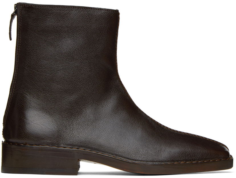Kläder LEMAIRE LEMAIRE Piped Zipped Boots Brun | FO0060 LL0043