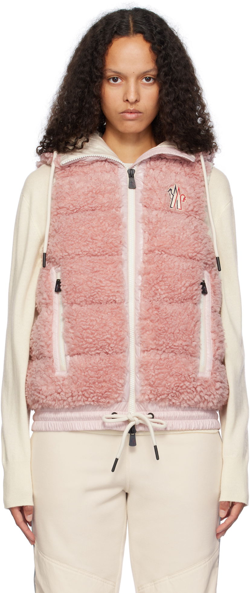 Väst Moncler Padded Zip-Up Down Vest Rosa | J20988G00022899A9