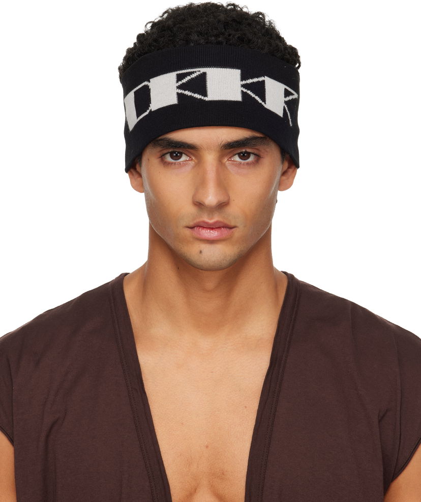 Hatt Rick Owens Rick Owens DRKSHDW Concordians Cotton Headband Svart | DA02E7480 KP6