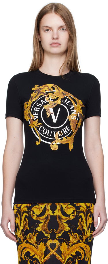 T-shirt Versace Versace Jeans Couture Printed T-Shirt Svart | E79HAHE01_ECJ02E, 0