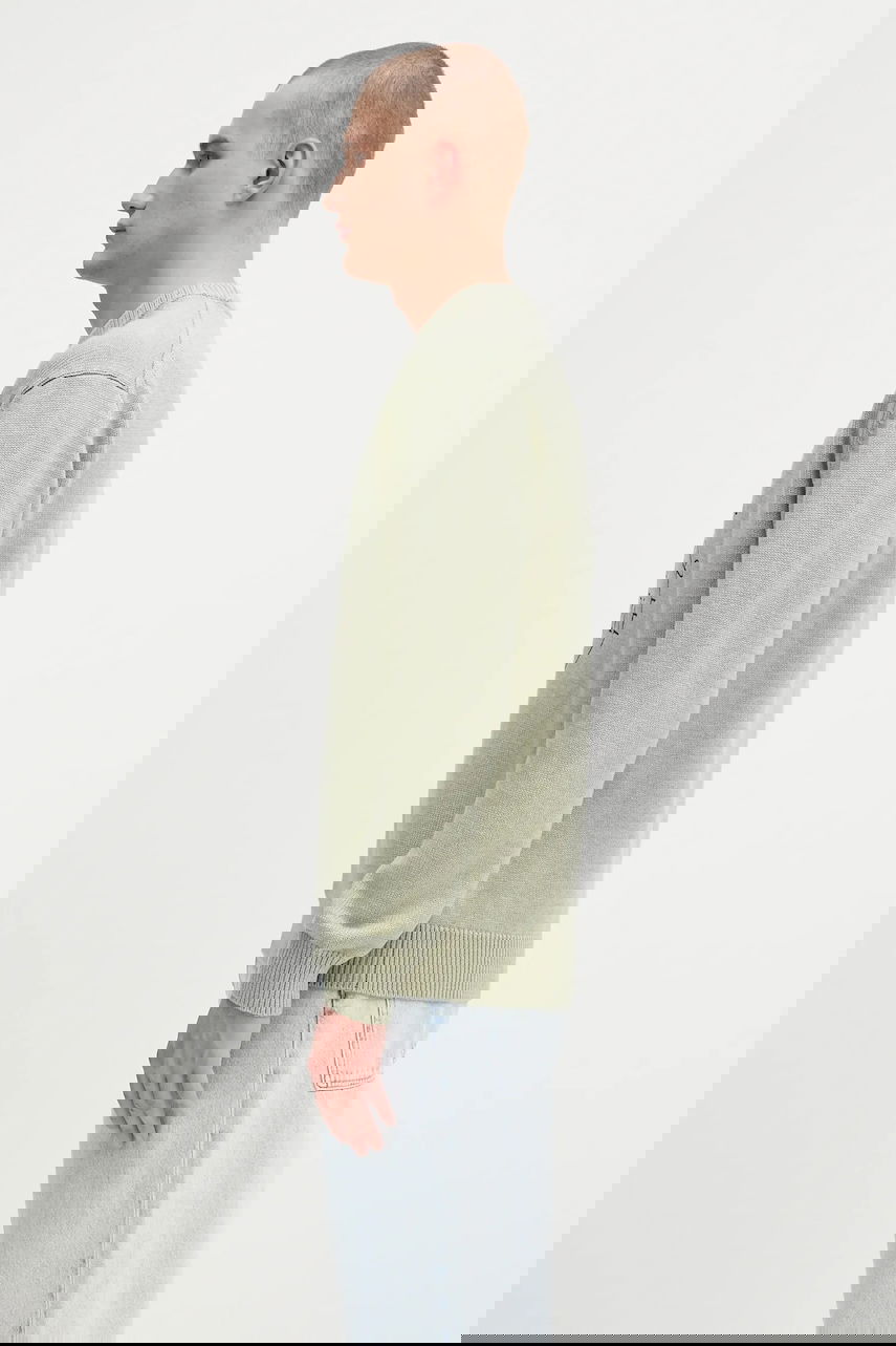 Sweater Drôle de Monsieur Drôle de Monsieur La Maille Slogan Tresses Wool Sweater Grön | H.PO191.WO023, 1