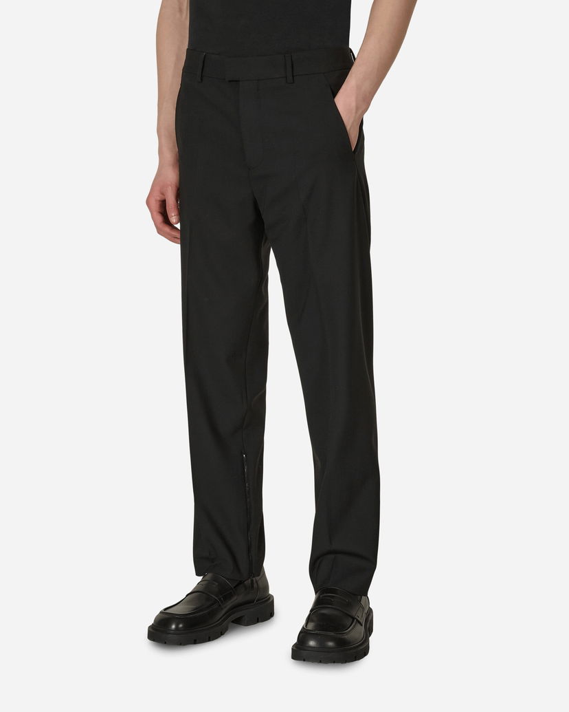 Byxor Off-White Embroidered Wool Slim Zip Trousers Black Svart | OMCA196S23FAB001 1000