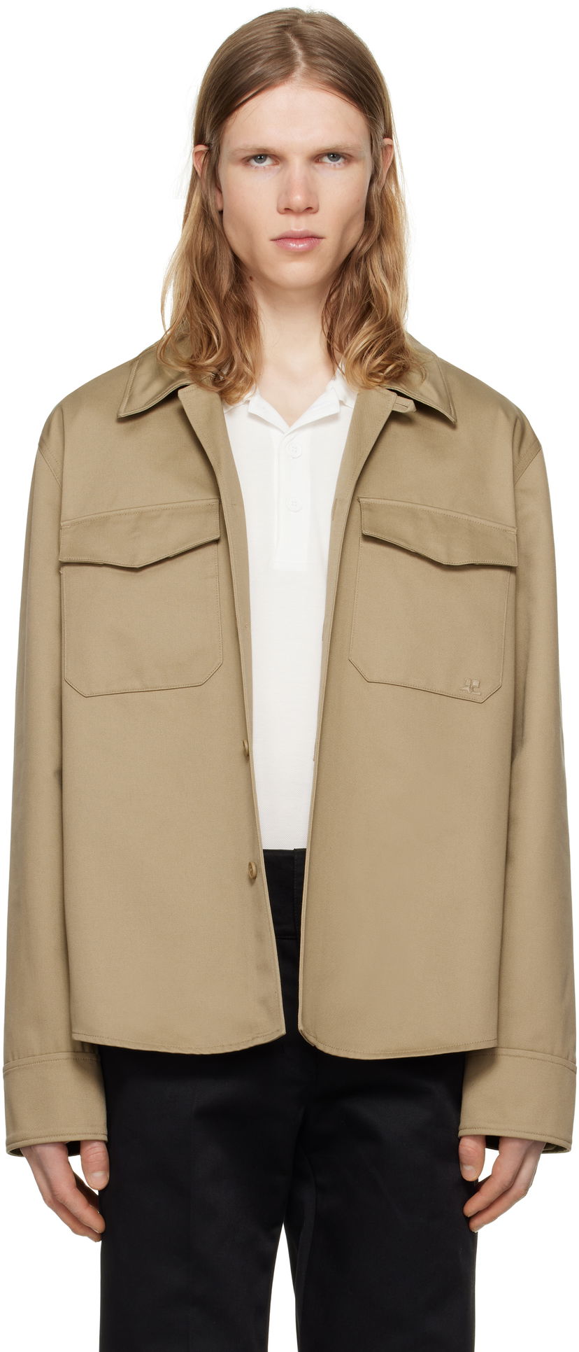 Jacka Courrèges Courrèges Utility Overshirt Beige | 125CCH083PL0178