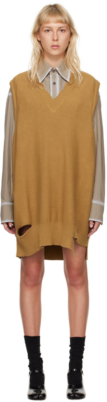 Klä Maison Margiela MM6 Ripped Minidress Beige | S52DA0029 S18444