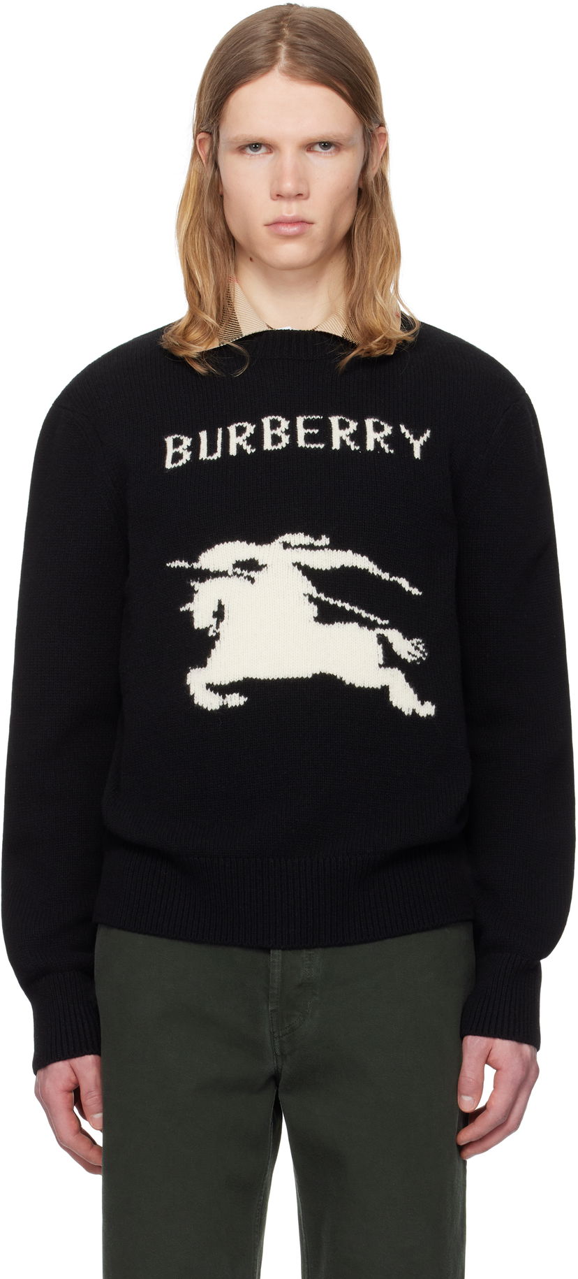 Sweater Burberry Burberry EKD Wool Cashmere Knit Sweater Svart | 8101952