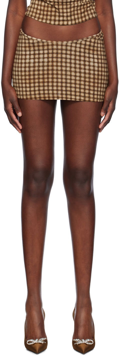 Kjol Miaou Miaou Elektra Cutout Miniskirt Brun | 4014TJBPLD