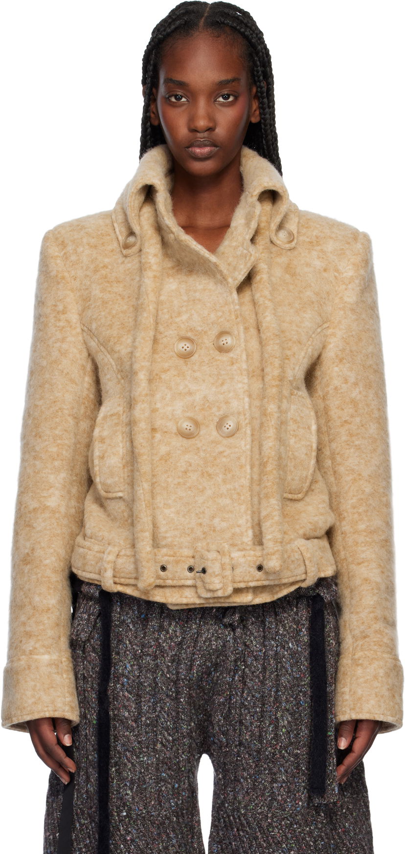 Jacka Ottolinger Ottolinger High Collar Jacket Beige | 2223060401
