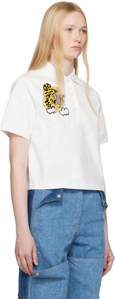 Polotröja KENZO Kenzo Paris VERDY Edition Embroidered Cropped Polo Vit | FF52TS1704SB, 1