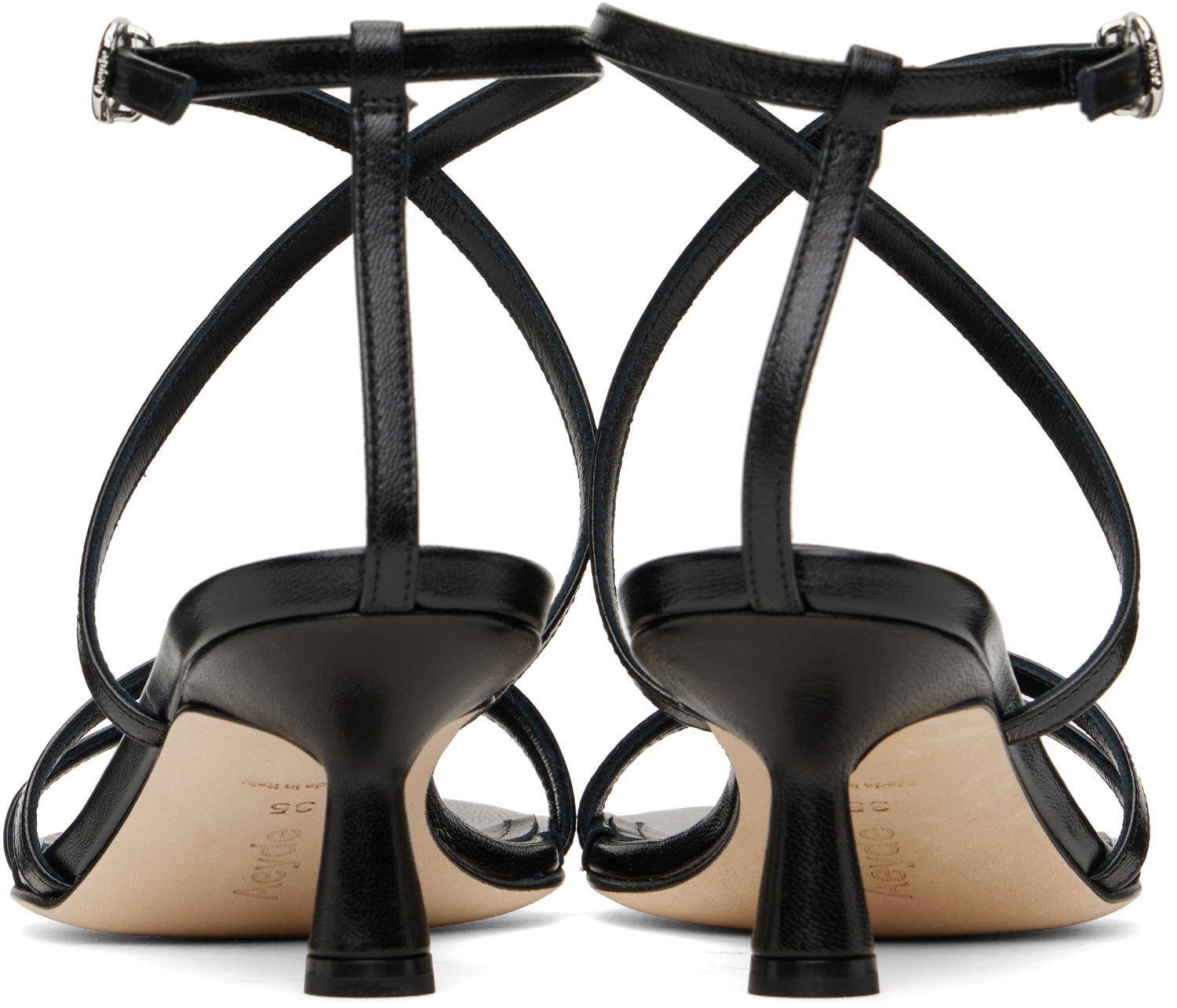 Tillbehör Aeyde Aeyde Maeve Leather Heeled Sandals Svart | A11-HS-PRAR55ST156-SS25-800-007, 1